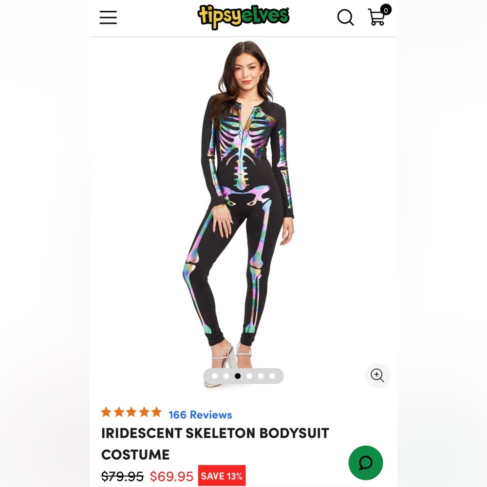 Tipsy Elves skeleton holographic onesie for women Halloween size medium